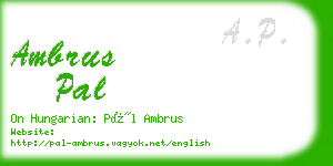 ambrus pal business card